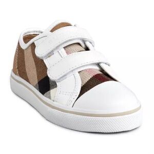 Kids' White and Brown Plaid Sneakers